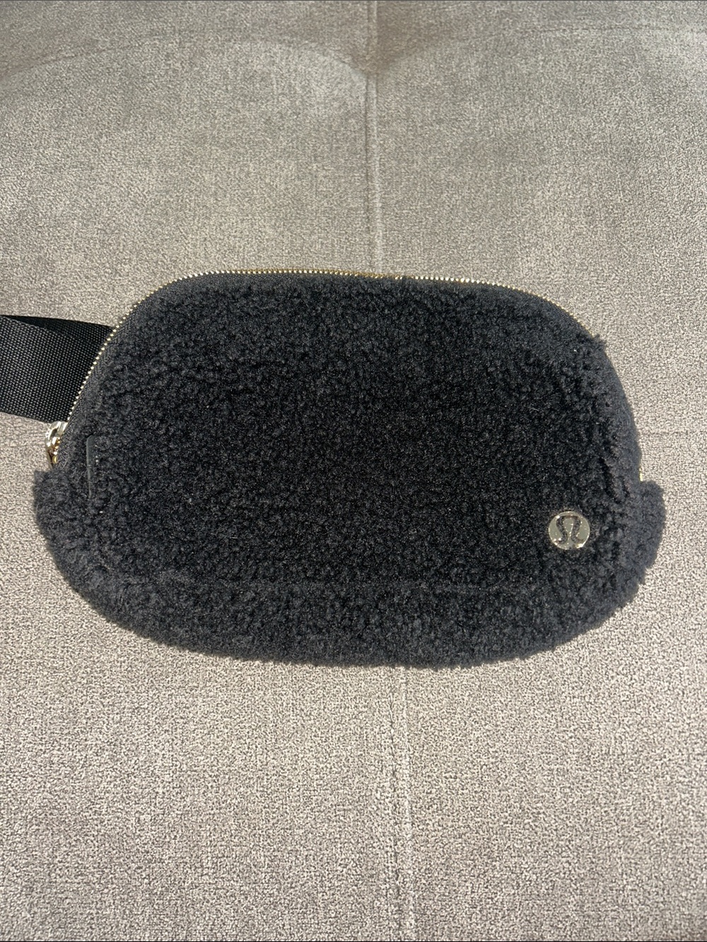 lululemon athletica Black Crossbody Pouch with Gold Zipper